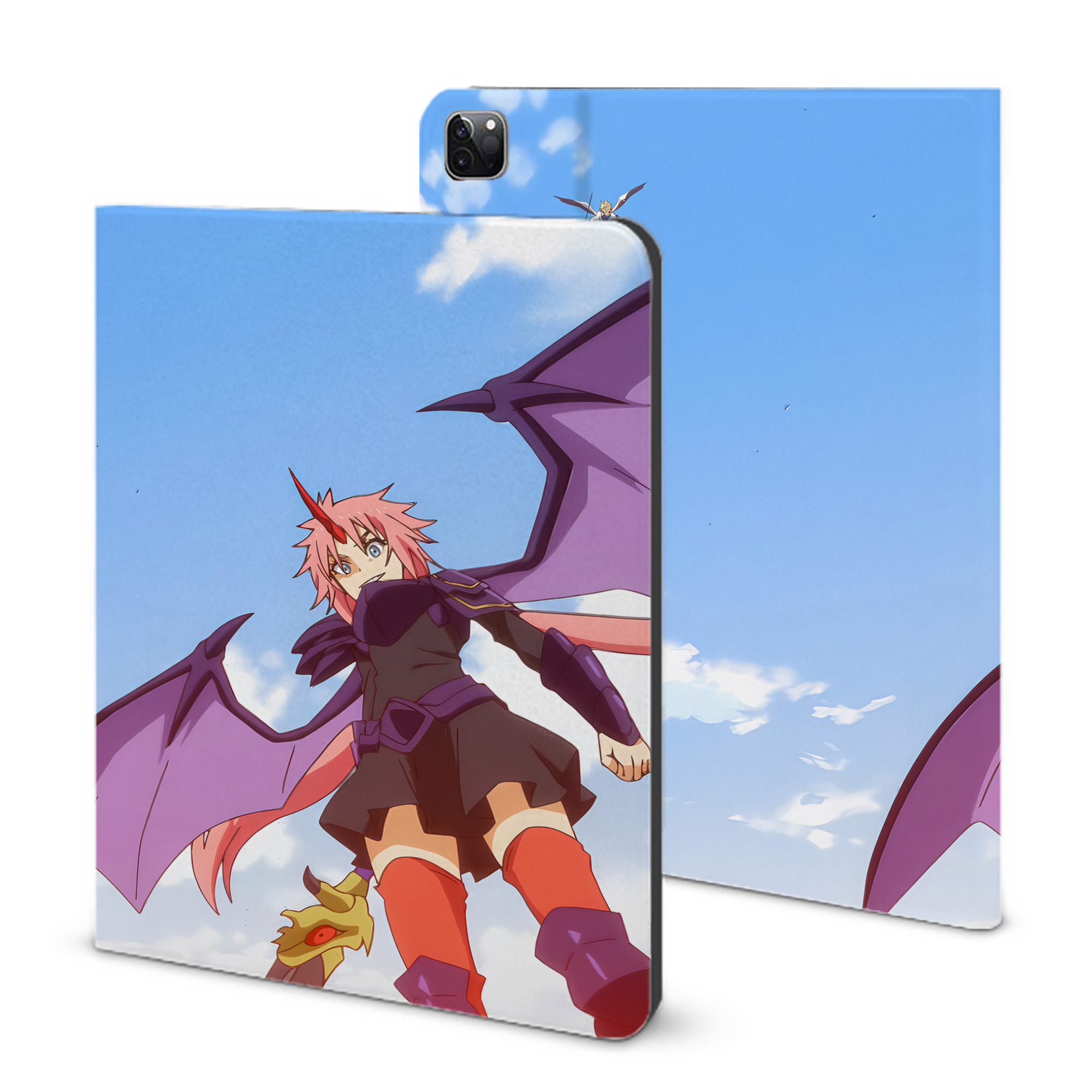 （画像用） 転スラ Regarding Reincarnated to Slime IPad ケース ブック型 PUレザー TPU 耐衝撃 軽量 薄型 ペン収納なし 全面保護 IPad 各モデル対応